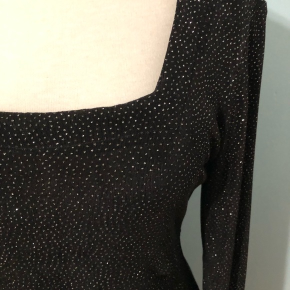 Vintage 90s Slinky Black Sparkle Mini Dress Small - Picture 4 of 5